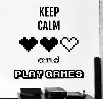 Wall Sticker Gaming Keep Calm And Play Games Vinyl Decal Unique Gift (z3093)