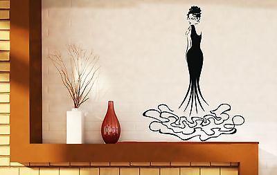 Wall Sticker Vinyl Decor Pretty Harmonous Evening Dress Hairstyle Unique Gift (n235)