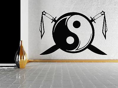 Wall Sticker Vinyl Decal Yin Yang Symbols Oriental Swords Karate Fighting Unique Gift (z822)