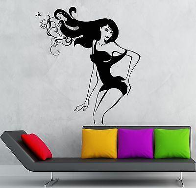 Wall Stickers Hot Sexy Woman Teen Style Girl Dress Mural Vinyl Decal Unique Gift (ig1903)