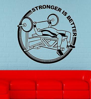 Wall Decal Sport Gym Fitness Athlete Weightlifting Power Vinyl Stickers Unique Gift (ed153)