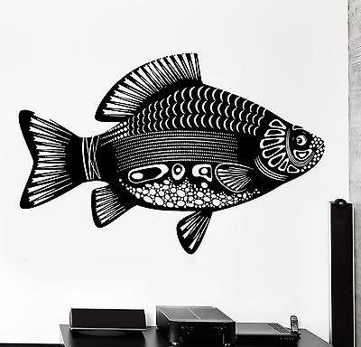 Wall Decal Fish Lake Sea Tribal Ornament Mural Vinyl Decal Unique Gift (z3169)