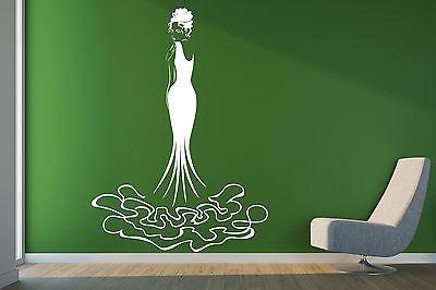 Wall Sticker Vinyl Decor Pretty Harmonous Evening Dress Hairstyle Unique Gift (n235)