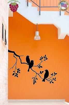 Wall Stickers Vinyl Decal Bird Branch Tree Cute Decor For Bedroom Unique Gift (z1772)