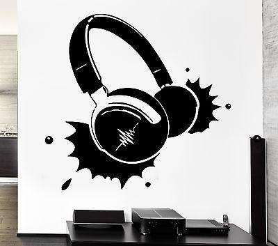 Headphones Music Rock Pop Song Singer Decor Living Room Wall Decal Unique Gift (z2725)