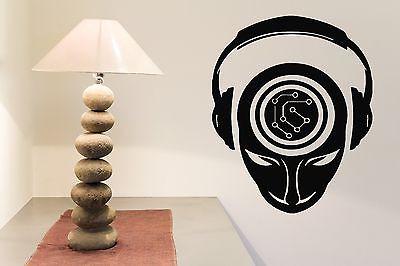 Wall Sticker Music People Headphones Brain Activity Record DJ Vinyl Decal Unique Gift (n341)