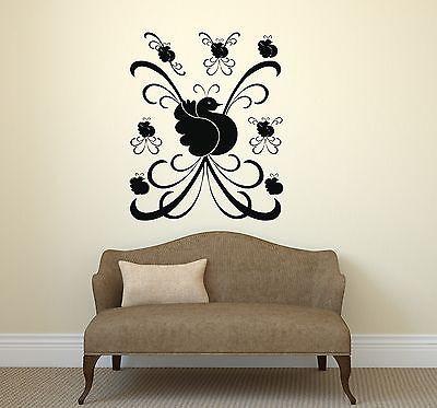 Vinyl Decal Bird of Paradise Beautiful Pattern Motif Decor Wall Sticker Unique Gift (n026)