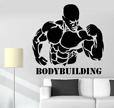 Sticker Sport Bodybuilder Activity Workout Strong Man Barbell Vinyl Decal Unique Gift z2963