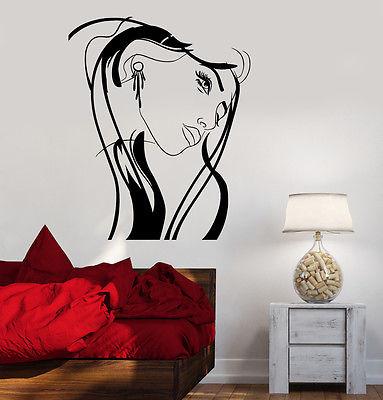 Wall Decal Sexy Beauty Hair Girl Woman Face For Hair Salon Vinyl Sticker Unique Gift (z3614)