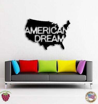 Wall Stickers Vinyl Map United States American Dream Coolest Decor For You z1541