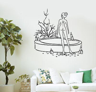 Naked Woman Bath Beauty Salon Spa Therapy Relax Wall Mural Vinyl Decal Unique Gift (ig2107)
