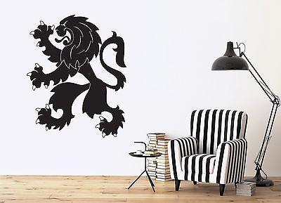 Wall Sticker Vinyl Decal Lion Heraldic Symbol  Leopard Claws Mane Profile Unique Gift (n314)