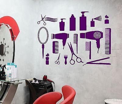 Wall Sticker Vinyl Decal Hair Salon Barbershop Beauty Salon  Cool Decor (z2476)