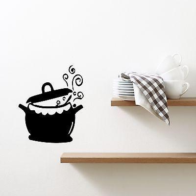 Wall Sticker Vinyl Decal Kitchen Pots and Fry Pans Cooking Kettle Cuis ...