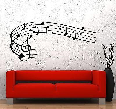 Wall Vinyl Music Notes Clef Rock Pop Song Singing Guaranteed Quality Decal Unique Gift z3535