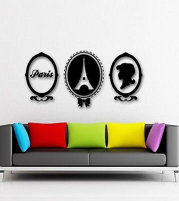 Wall Stickers Vinyl Decal Paris France Eiffel Tower Europe Travel Unique Gift (ig941)