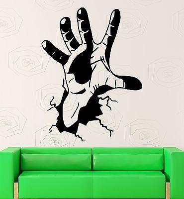 Wall Stickers Hand Crack Joke Funny Cool Room Decor Bedroom Vinyl Decal Unique Gift (i1027)