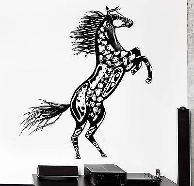 Wall Decal Horse Mustang Animal Ornament Tribal Mural Vinyl Decal Unique Gift (z3196)