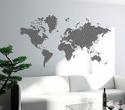 Wall Decal World Map Atlas Travel Vinyl Sticker For Living Room Unique Gift (z2825)