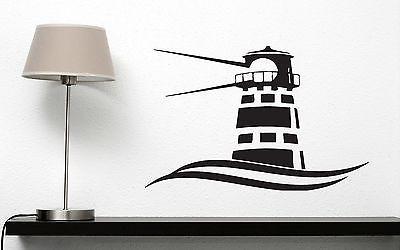 Wall Vinyl Sticker Decal Beacon Light Waves Sea Marine Ocean Beach House Unique Gift (n088)