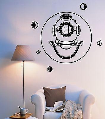 Wall Vinyl Old Helmet Ocean Marine Sea Ornament Mural Vinyl Decal Unique Gift (z3372)