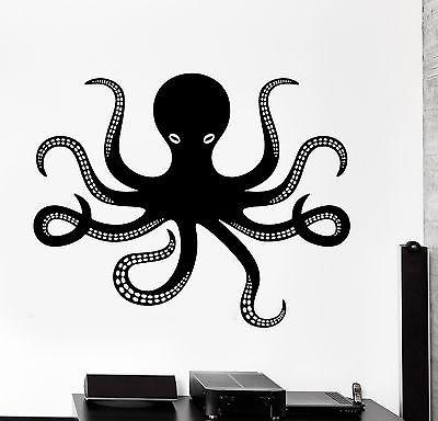 Wall Vinyl Octopus Ocean Marine Sea Ornament Mural Vinyl Decal Unique Gift (z3370)