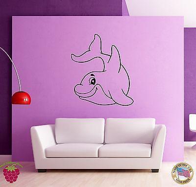 Vinyl Decal Wall Stickers Dolphin Fish Ocean Marine Decor Living Room (z1646)