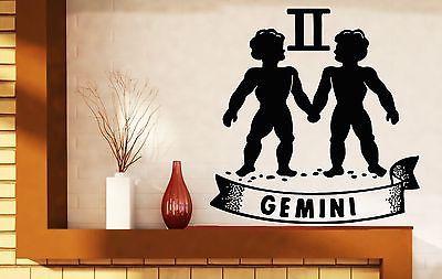 Wall Sticker Vinyl Decal Sign of the Zodiac Symbol Gemini Horoscope Unique Gift (n255)
