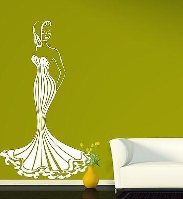 Wall Stickers Vinyl Decal Hot Sexy Girl Gorgeous Dress Luxury Figure Unique Gift (n170)