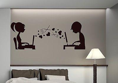 Wall Vinyl Sticker Decal Loving Correspondence Computer Assistant in Love Unique Gift (n146)