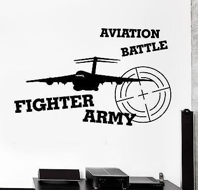 Wall Vinyl Airplane Aviation Fighter Army War Guaranteed Quality Decal Unique Gift (z3458)