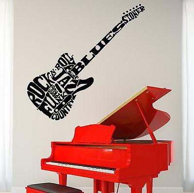 Wall Vinyl Guitar Music Rock Guaranteed Quality Decal Unique Gift (z3487)