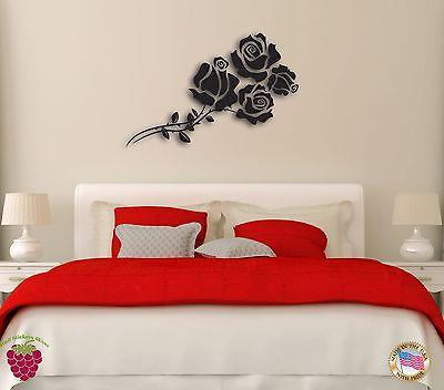 Decal Vinyl Wall Sticker Flower Rose Romantic for Bedroom Unique Gift z1253