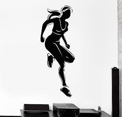 Wall Stcker Sport Fitness Jogging Girl Female Woman Vinyl Decal Unique Gift (z3043)