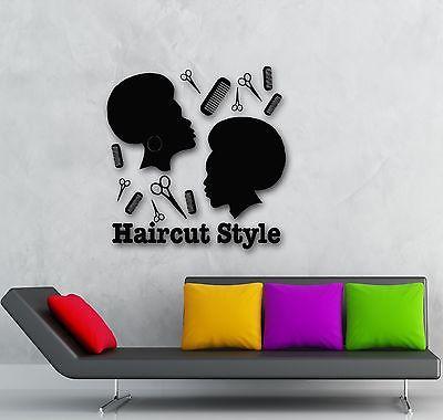 Wall Sticker Vinyl Decal Haircut Style Barber Tools Scissors Hairdresser Unique Gift (i1120)