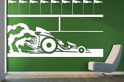 Wall Sticker Vinyl Decal Race Car Flags Trail the brakes tires Unique Gift (n243)