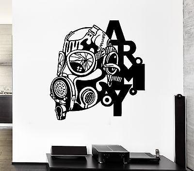 Wall Decal Army Gas Mask Soldier War Death Attack Mural Vinyl Stickers Unique Gift (ed135)