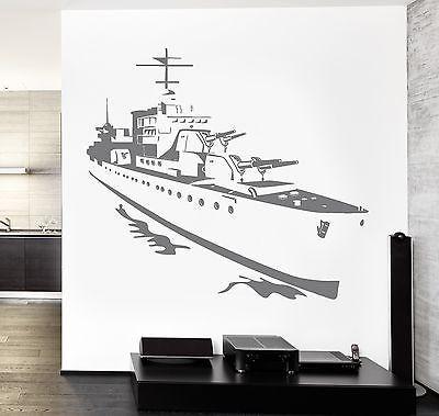 Wall Vinyl Battleship Navy Ship War Guaranteed Quality Decal Unique Gift (z3470)