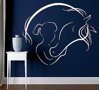 Wall Vinyl Sticker Decal Abstract Horse and Girl Stables Animal Decor Art Unique Gift (z769)