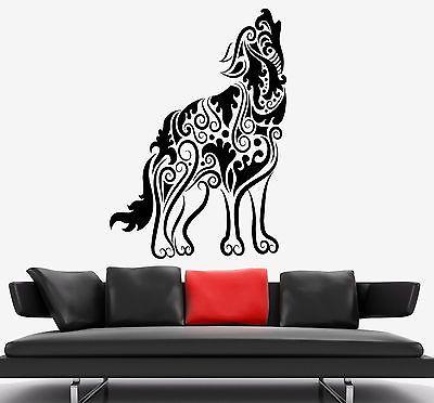 Wall Decal Wolf Predator Animal Ornament Tribal Mural Vinyl Decal Unique Gift (z3312)
