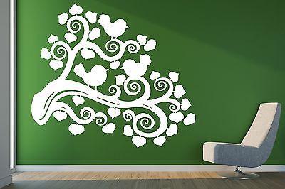 Wall Vinyl Sticker Decal Abstract Image Bird Branch Leaves Decor Unique Gift (n241)