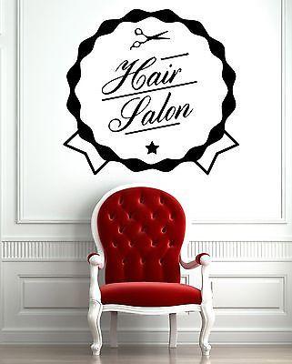 Wall Vinyl Sticker Beauty Hair Salon & Spa Barber Shop Styling Decor Unique Gift (ig2037)