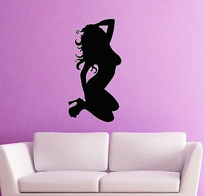 Wall Sticker Vinyl Decal Silhouette Sexy Girl Naked Striptease Unique Gift (ig562)
