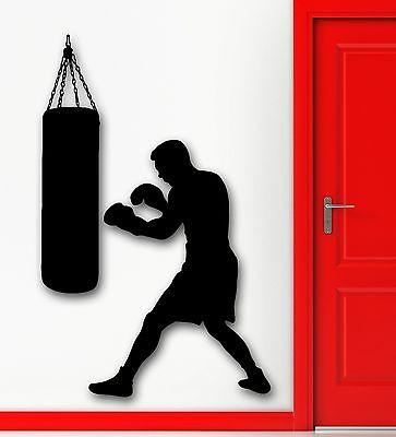 Wall Stickers Vinyl Decal Boxer Sports Martial Arts Punching Bag Unique Gift (ig1501)