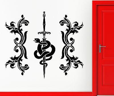 Wall Stickers Vinyl Decal Sword Snake And Flowers Tribal Symbol Decor Unique Gift (z2286)