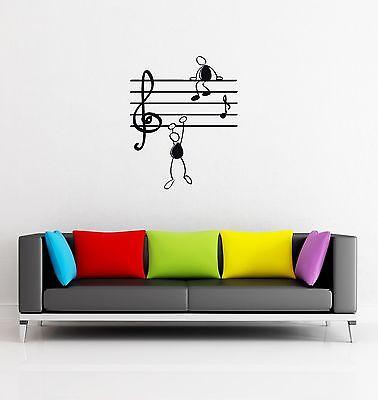 Wall Sticker Music Notes Funny Guys for Living Room Unique Gift z1254