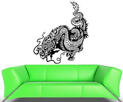 Wall Decal Dragon Fire Scale Snake China Monster Tail Vinyl Stickers Unique Gift (ed068)