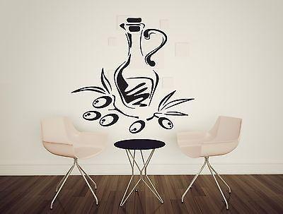 Wall Sticker Vinyl  Decal  Branch Glass Jar Olive Oil Fruit Decor Unique Gift (n028)