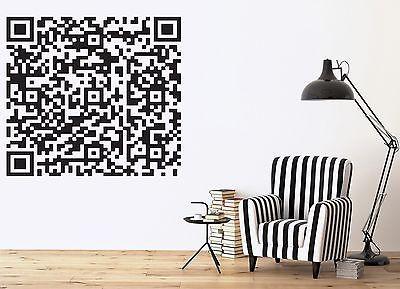 Wall Vinyl Sticker Decor Barcode Two-Dimensional Encrypted Information Unique Gift (n185)