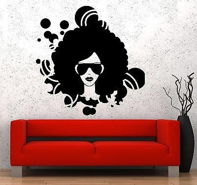 Wall Vinyl Music Black Afro American Girl Disco Guaranteed Quality Decal Unique Gift (z3552)